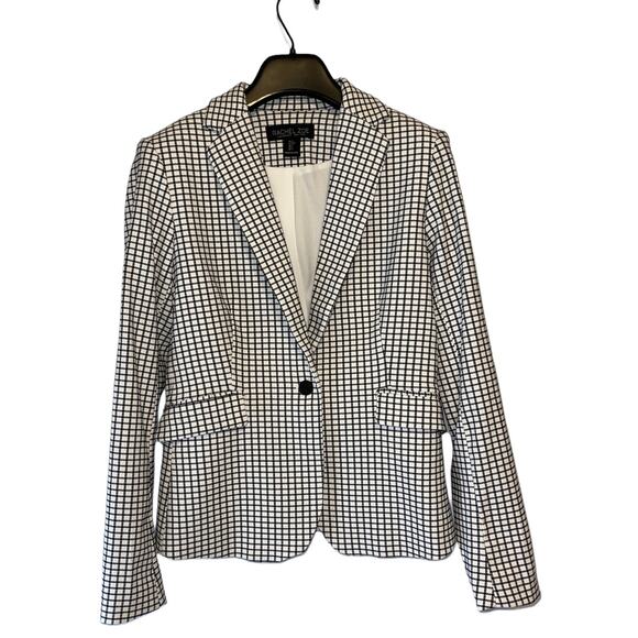 Rachel Zoe Black & White Plaid Single Breasted Blazer Size Small - Picture 2 of 11